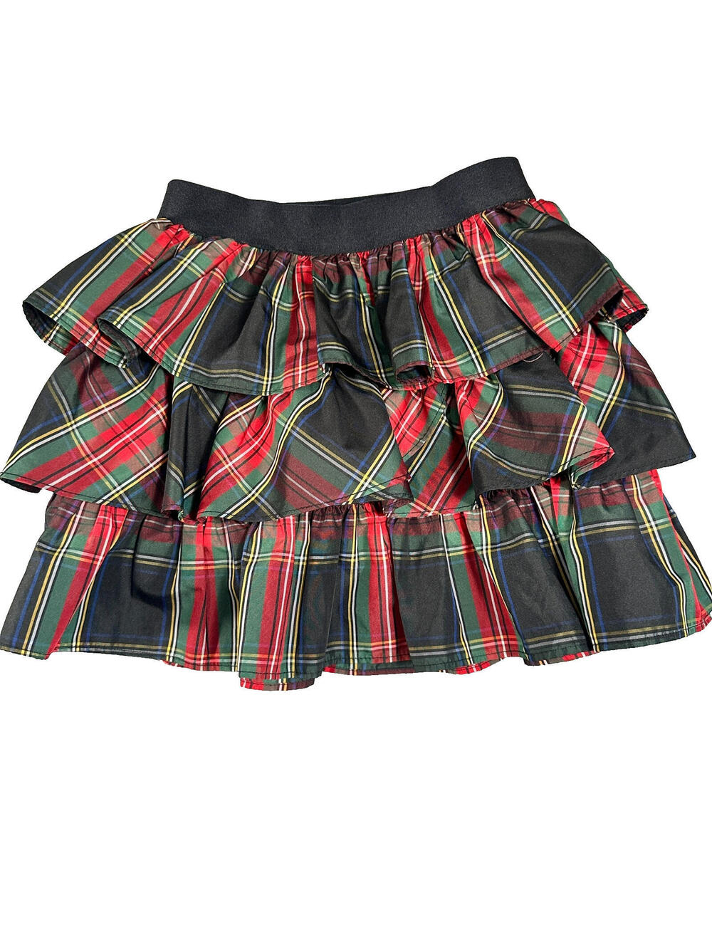 Ralph Lauren Girls Tartan Plaid Tiered Ruffle Holiday Skirt Size 6X